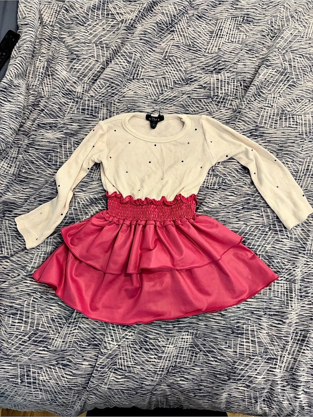 Fbz dress Tutu and Cute Pink & White Polka Dot Party Dress Size 2T